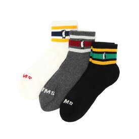 【2,000円OFFクーポン発行中】 チャムス CHUMS メンズ レディース アウトドア アクセサリー 靴下 3Pボーダークルーソックス CH06-1131 【2025SS】
