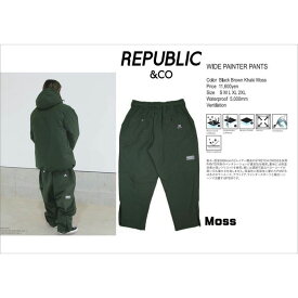 【クーポン発行中】 リパブリック REPUBLIC&CO メンズ レディース スノーボード ウェア パンツ WIDE PAINTER PANTS 【23-24モデル】