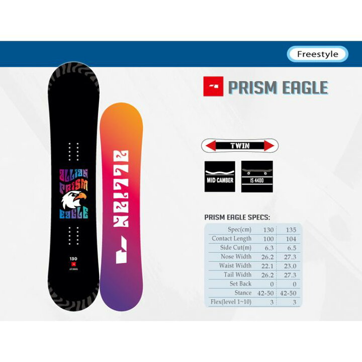 楽天市場】アライアン ALLIAN スノーボード ジュニア PRISM EAGLE 22 
