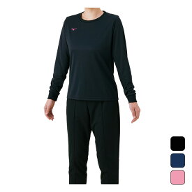 ミズノ MIZUNO レディース トレーニング ウェア 長袖 Tシャツ ナビドライTシャツ(長袖／丸首) 32MA1395 【2023SS】