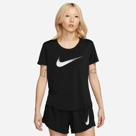 ナイキ NIKE レディース ランニング ウェア トップス Tシャツ ナイキ ウィメンズ ワン DF スウッシュ ハイブリッド S/S トップ DX1026 010 【2023SS】