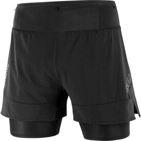 SALOMON サロモン ハーフショーツ パンツ SENSE AERO 2IN1 SHORTS M Deep Black LC2048200 メンズ センス 2in1 ショーツ ハーフパンツ トレイルランニング ランニング トレラン マラソン ジョギング