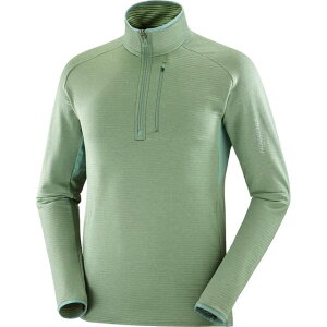 SALOMON サロモン 長袖Tシャツ ESSENTIAL LIGHTWARM HZ M LC2112100 Laurel Wreath メンズ エッセンシャル ライトウォーム ハーフジップ トレイルランニング ランニング アウトドア トレラン マラソン ロング
