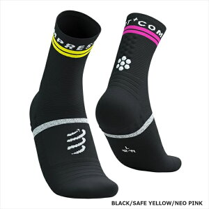 Compressport RvX|[c v}\\bNX Pro Marathon Socks V2.0 jZbNX SMCU378 BLACK/S_YELLOW/N_PINK Y fB[X }\ jO WMO C }h~ ʋC h~ 