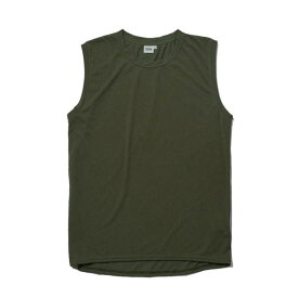 Bring ブリング BD0102 DRYCOTTONY Sleeveless T-shirt カーキ ドライコットニー スリーブレスTシャツ ノースリーブ タンクトップ ポリエステル105% コットンライク 綿のよう 吸水速乾 登山 トレッキング トレイルランニング トレラン メンズ レディース ユニセックス