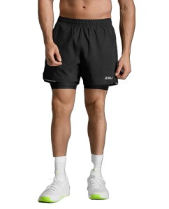 2XU �c�[�^�C���Y���[ �n�[�t�p���c 2XU Aero Mesh 2in1 5Inch Shorts MR7351B �����Y BLK/SRF �G�A�����b�V�� 2in1 5�C���` �V���[�g �����j���O�V���[�c �}���\�� �W���M���O �g���C�������j���O �g������ 