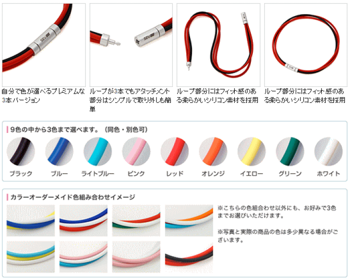 セブ Sev スポーツネックレス グリーン 54cm ブラック ホワイト ルーパータイプ3g