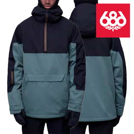 【P最大47倍・要エントリー 4/27 9:59迄】スノーボード ウェア ジャケット シックスエイトシックス 686 MEN'S RENEWAL INSULATED ANORAK Cypress Green Colorblock メンズ 男性 アノラック 23-24 日本正規品