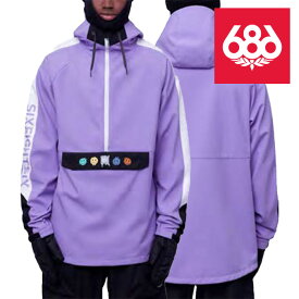 【P最大47倍・要エントリー 4/27 9:59迄】スノーボード ウェア ジャケット シックスエイトシックス 686 MEN'S WATERPROOF ANORAK Violet Colorblock メンズ 男性 アノラック 23-24 日本正規品