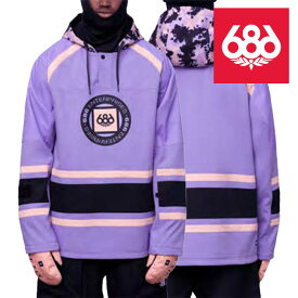 【P最大46倍・要エントリー 6/11 1:59迄】スノーボード ウェア ジャケット シックスエイトシックス 686 MEN'S WATERPROOF SLAPSHOT HOODY Violet Colorblock メンズ 男性 フーディ パーカー 23-24 日本正規品