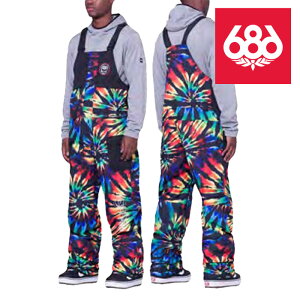 【エントリーで全品P10倍★マラソン期間】 日本正規品 スノーボード ウェア パンツ シックスエイトシックス 686 MEN'S FRONTIER SHELL BIB Grateful Dead Black Tie Dye メンズ 男性 ビブパンツ 23-24