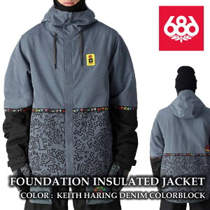 {Ki Xm[{[h EFA WPbg VbNXGCgVbNX 686 FOUNDATION JACKET Keith Haring Denim Colorblock L[XwO Y 24-25