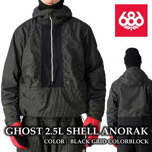 yGg[Pő49{}\ԁz {Ki Xm[{[h EFA WPbg VbNXGCgVbNX 686 GHOST 2.5L ANORAK Black Grid Colorblock {q Y 24-25