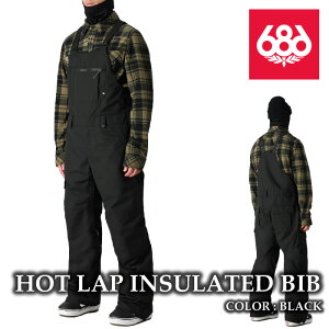日本正規品 スノーボード ウェア ビブパンツ シックスエイトシックス 686 HOT LAP BIB Black メンズ 24-25