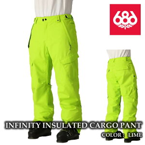 ���{���K�i �X�m�[�{�[�h �E�F�A �p���c �V�b�N�X�G�C�g�V�b�N�X 686 INFINITY CARGO PANT Lime �����Y 24-25