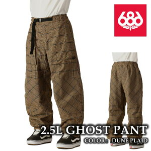 ���{���K�i �X�m�[�{�[�h �E�F�A �p���c �V�b�N�X�G�C�g�V�b�N�X 686 GHOST 2.5L PANT Dune Plaid �����Y 24-25