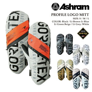 日本正規品 スノーボード ミット アシュラム ASHRAM PROFILE LOGO MITT White・Black・Lt Green Beige・Lt Brown Lt.Blue・Lt Grey プロファイル ロゴ GORE-TEX ゴアテックス ミトン グローブ 手袋 メンズ レディース