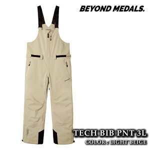 日本正規品 スノーボード ウェア ビブパンツ ビヨンドメダルズ BEYOND MEDALS TECH BIB 3L Light Beige メンズ レディース 24-25