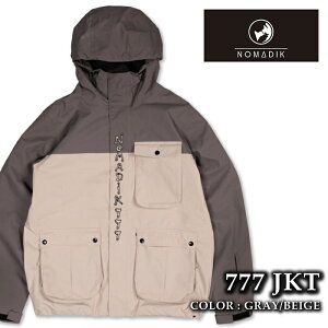 日本正規品 スノーボード ウェア ジャケット ノマディック NOMADIK 777 JKT Gray Beige メンズ レディース 24-25