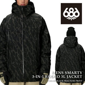 yGg[Pő47{}\ԁz {Ki Xm[{[h EFA WPbg VbNXGCgVbNX 686 MENS SMARTY 3-IN-1 RODEO 3L JACKET Black Fracture Print Y 25-26