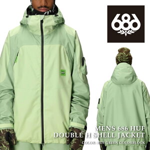 {Ki Xm[{[h EFA WPbg VbNXGCgVbNX 686 MENS 686 HUF DOUBLE H SHELL JACKET Huf Green Colorblock Y 25-26