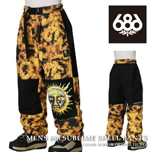 ���{���K�i �X�m�[�{�[�h �E�F�A �p���c �V�b�N�X�G�C�g�V�b�N�X 686 MENS 686 SUBLIME SHELL PANTS Sublime Orange Tie Dye �����Y 25-26
