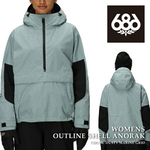 yGg[Pő47{}\ԁz {Ki Xm[{[h EFA AmbN WPbg VbNXGCgVbNX 686 WOMENS OUTLINE SHELL ANORAK Dusty Marine Grid fB[X 25-26 \
