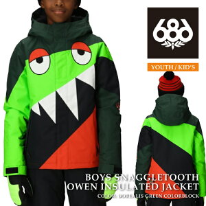 yGg[Pő49{}\ԁz {Ki Xm[{[h EFA WPbg VbNXGCgVbNX 686 BOYS SNAGGLETOOTH OWEN INSULATED JACKET Borealis Green Colorblock LbY q 25-26
