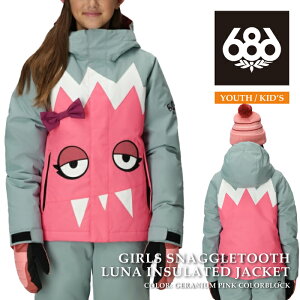 {Ki Xm[{[h EFA WPbg VbNXGCgVbNX 686 GIRLS SNAGGLETOOTH LUNA INSULATED JACKET Geranium Pink Colorblock LbY q 25-26