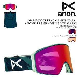 {Ki Xm[{[h S[O Am ANON M4S CYLINDRICAL + BONUS LENS + MFI FACE MASK Family Tree/Perceive Sunny Red XL[ 25-26 \