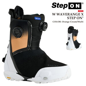 【エントリーで全品P10倍★マラソン期間】 日本正規品 スノーボード ブーツ バートン BURTON WOMENS WAVERANGE X STEP ON WIDE Orange Cream Multi ウェイブレンジ エックス ステップオン ワイド レディース 25