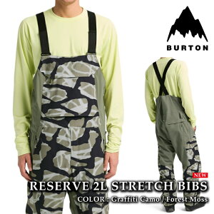 yGg[őSiP5{}\ԁz {Ki Xm[{[h EFA rupc o[g BURTON MENS RESERVE 2L STRETCH BIBS Graffiti Camo Forest Moss Y 25-26