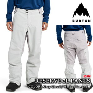 {Ki Xm[{[h EFA pc o[g BURTON MENS RESERVE 2L PANTS Gray Cloud Washed Lavender Y 25-26