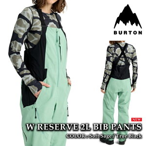 {Ki Xm[{[h EFA rupc o[g BURTON WOMENS RESERVE 2L BIB PANTS Soft Sage True Black fB[X 25-26