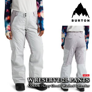 {Ki Xm[{[h EFA pc o[g BURTON WOMENS RESERVE 2L PANTS Gray Cloud Washed Lavender fB[X 25-26