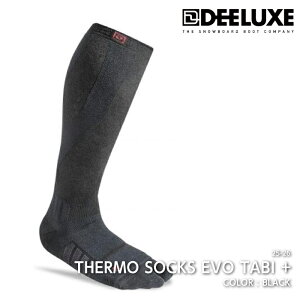 日本正規品 スノーボード ソックス ディーラックス DEELUXE THERMO SOCKS EVO TABI + Black サーモ ソックス 靴下 メンズ レディース 25-26