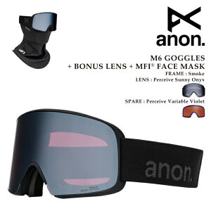 ���{���K�i �S�[�O�� �A�m�� ANON M6 + BONUS LENS + MFI FACE MASK Smoke �X�m�[�{�[�h �X�L�[ �����Y ���f�B�[�X 26-27