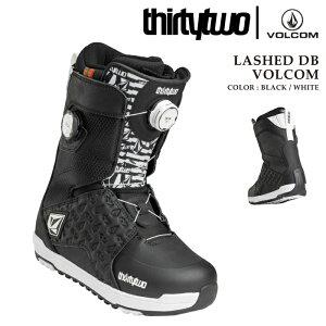 �X�m�[�{�[�h �u�[�c �T�[�e�B�[�c�[ THIRTYTWO LASHED DOUBLE BOA VOLCOM Black White ���b�V�� �_�u���{�A �{���R�� �����Y 32 26-27