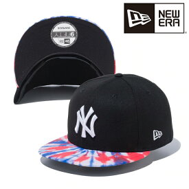 ニューエラ NEW ERA 9FIFTY ニューヨーク・ヤンキース タイダイ ブラック トリコロール バイザー キャップ 帽子 日本正規品