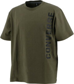 【ネコポス対応】CONVERSE コンバース クルーネックプリントTシャツ バスケTシャツ CA201373-3400(カーキ) 20SS