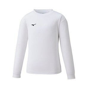 【メール便対応】ミズノ MIZUNO ナビドライTシャツ(長袖・丸首・ジュニア) ジュニア長袖Tシャツ 32MA1495-01(ホワイト×ブラック)