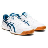 asics アシックス ATTACK HYPERBEAT 4 卓球シューズ 1073A056-100(White/Mako Blue)