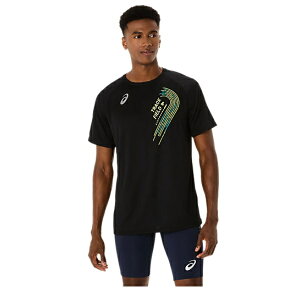 y[֑Ήzasics AVbNX TRACK GRAPHIC SHORT SLEEVE TOP jOVcETVc 2091A749-001(ptH[}XubN) 2025NfII