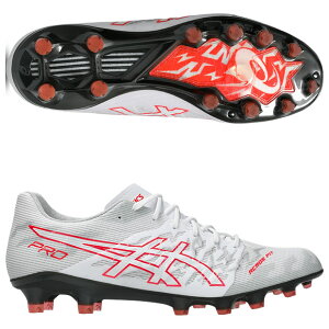 【10/25-10/26 ポイント10倍】DSライト ACROS PRO 3 ホワイト×フラッシュレッド 【asics|アシックス】サッカースパイク1101a071-104