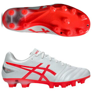 DSライト プロ ワイド ホワイト×フラッシュレッド 【asics|アシックス】サッカースパイク1103a110-104