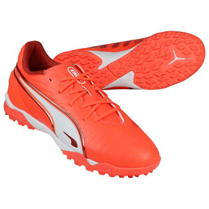 【10/30 ポイント10倍】ジュニア プーマキング マッチ TT + MID JR グローイングレッド 【PUMA|プーマ】サッカーフットサルジュニアトレーニングシューズ108324-01