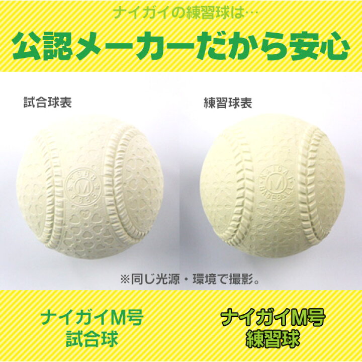 楽天市場】ついに！公認メーカーのM号練習球登場！ ナイガイ 軟式 