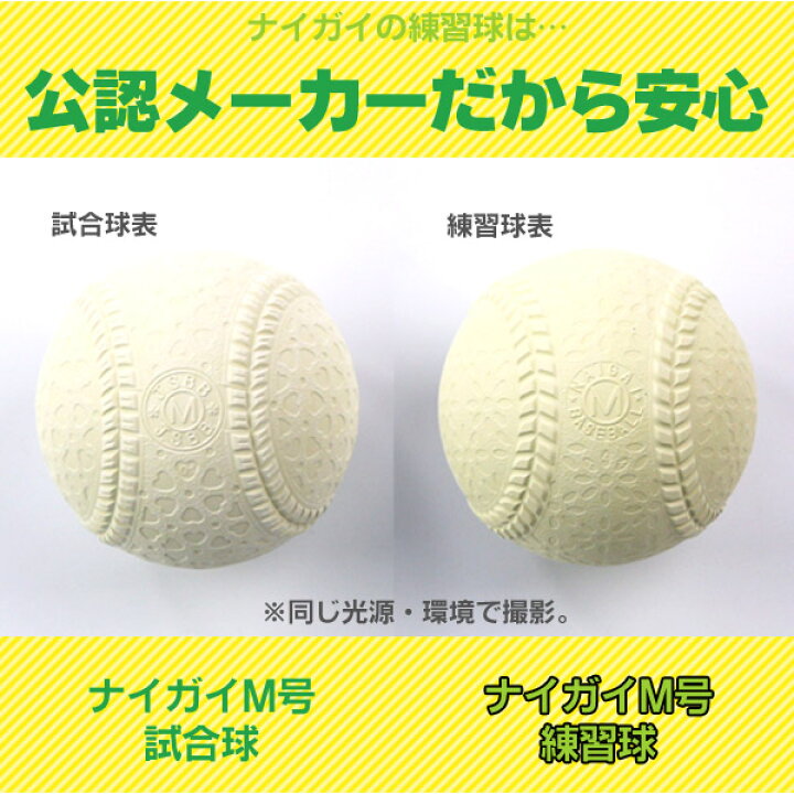 楽天市場】ついに！公認メーカーのM号練習球登場！ ナイガイ 軟式 