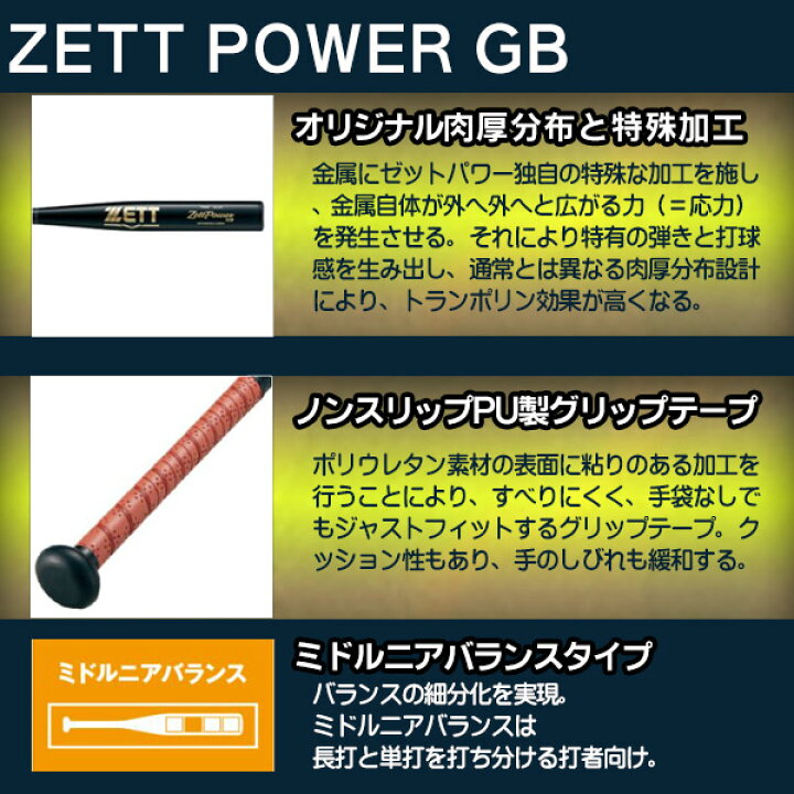 楽天市場】硬式バット / ゼットパワー GB ゼット 硬式 バット 金属 