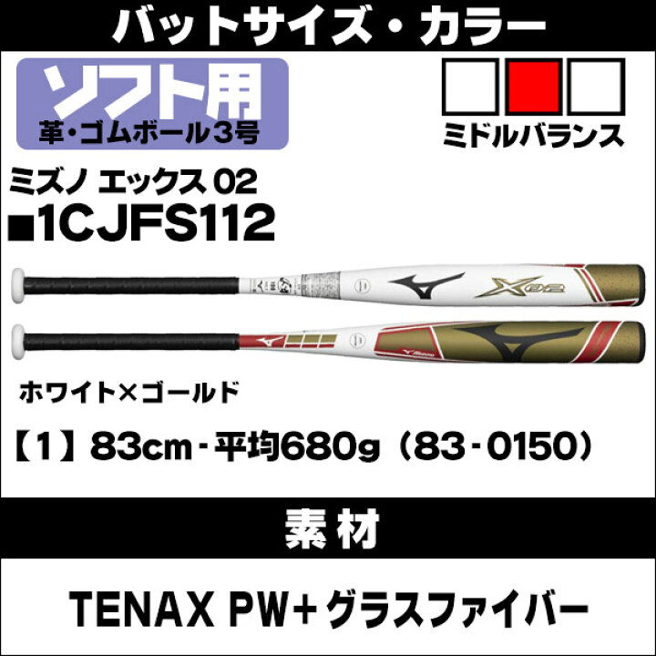 楽天市場】ソフトボールバット 3号用 / X02 ミズノ 3号 革ボール ゴム  